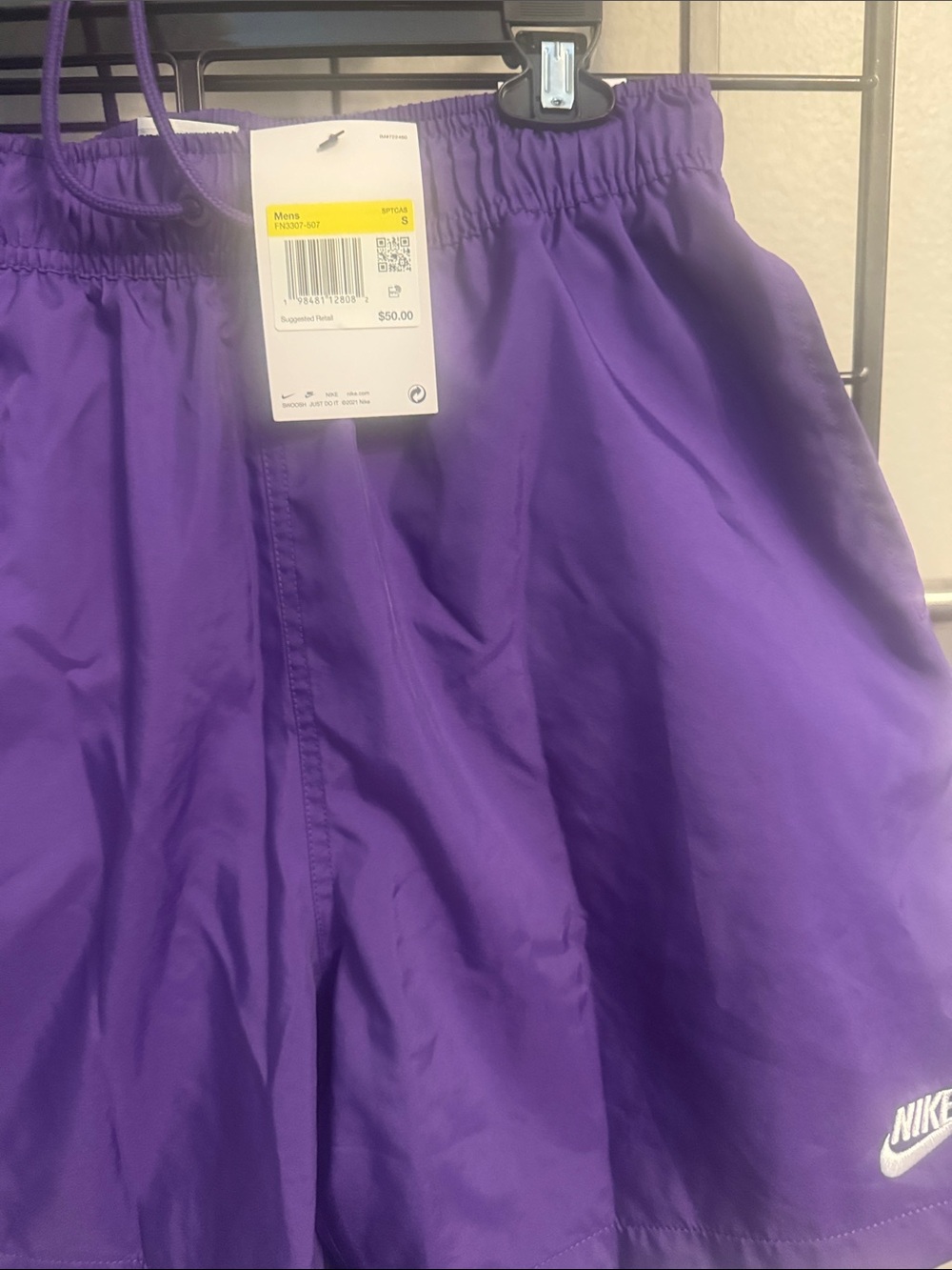 Nike Kids Purple Sport Shorts with White Logo